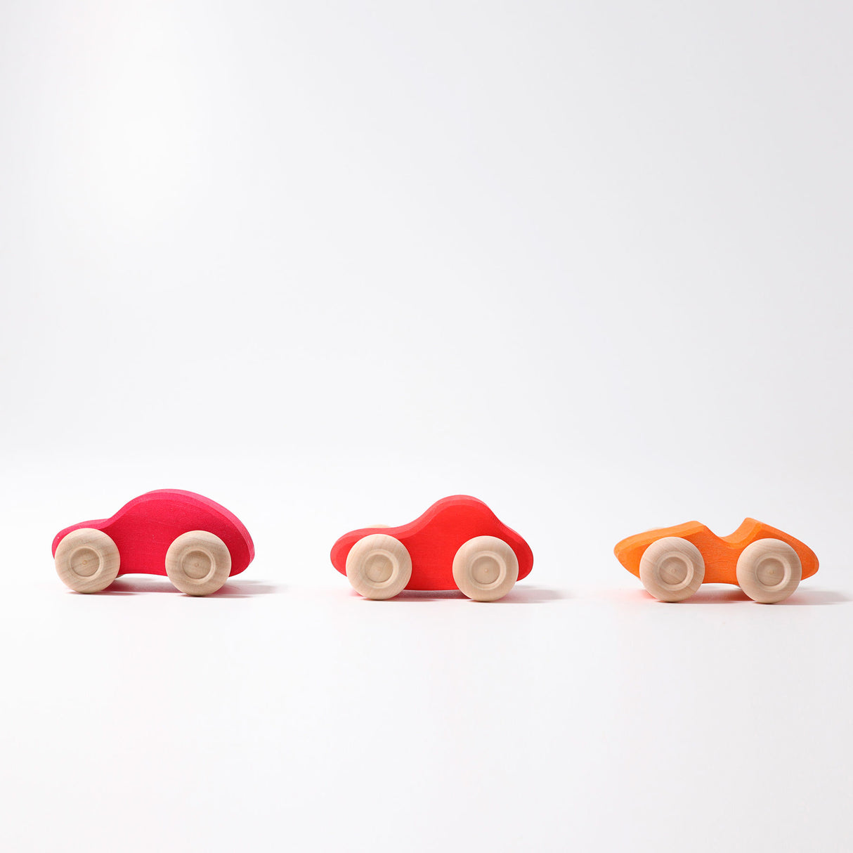 Six Colored Wooden Cars