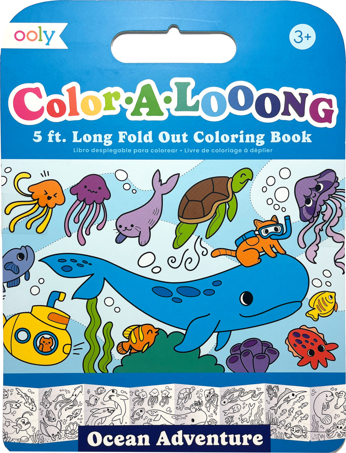 Color-A-Looong 5' Fold Out Kids Coloring Book - Ocean Adventure