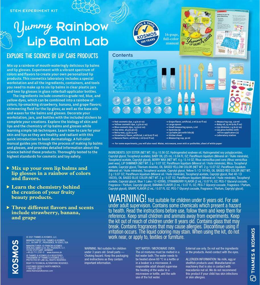 Yummy Rainbow Lip Balm Lab – DIY Science Craft Kit