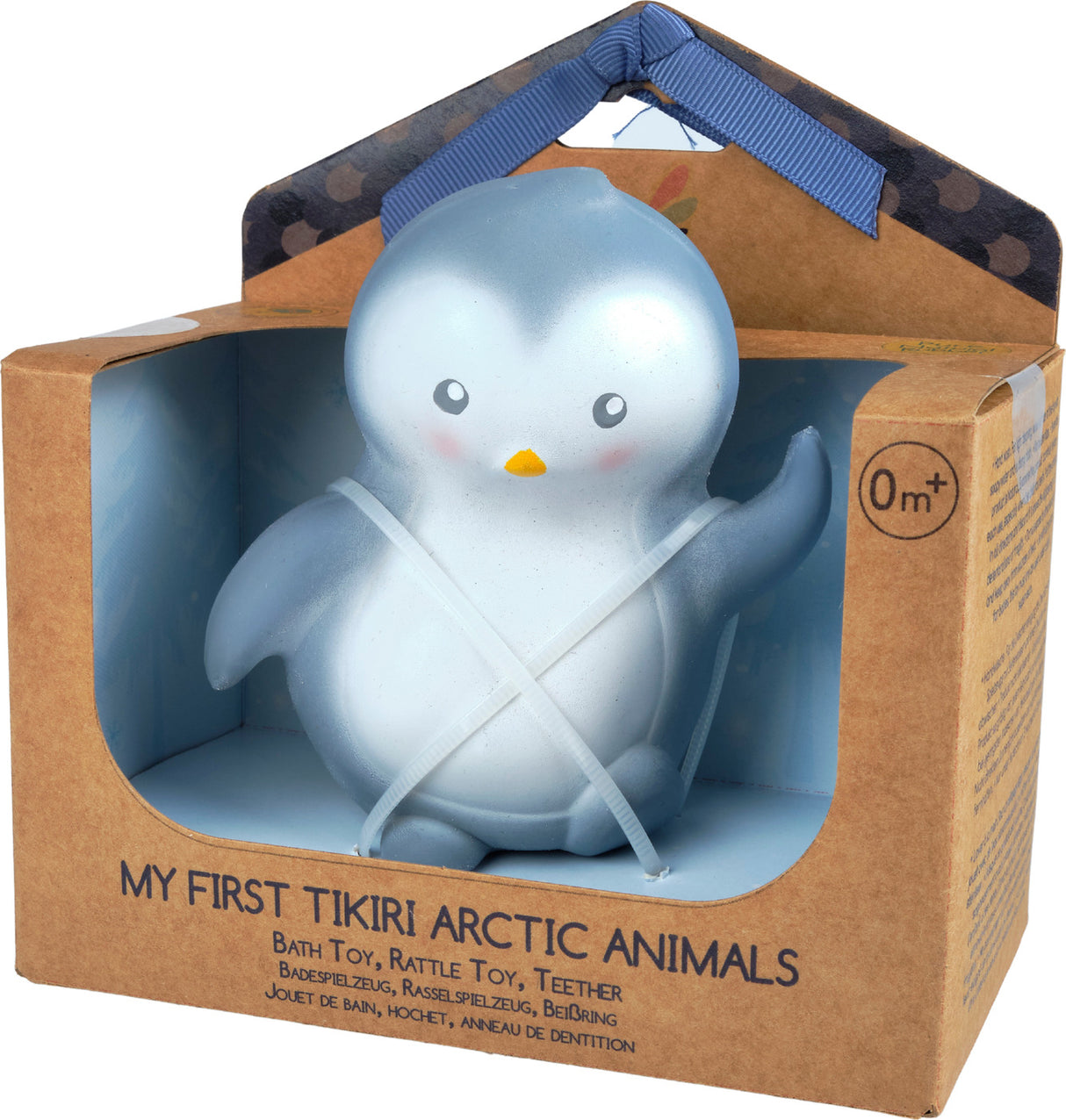 My First Arctic Penguin Natural Organic Rubber Teether, Rattle & Bath Toy