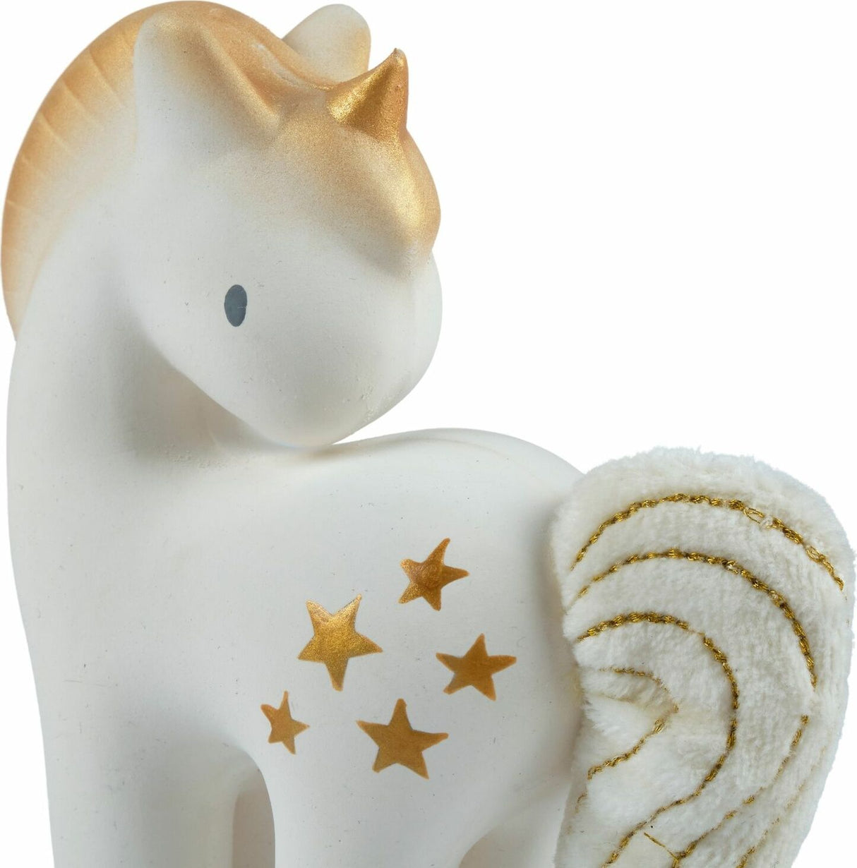 Shining Stars Unicorn Natural Organic Rubber Rattle With Crinkle Wings