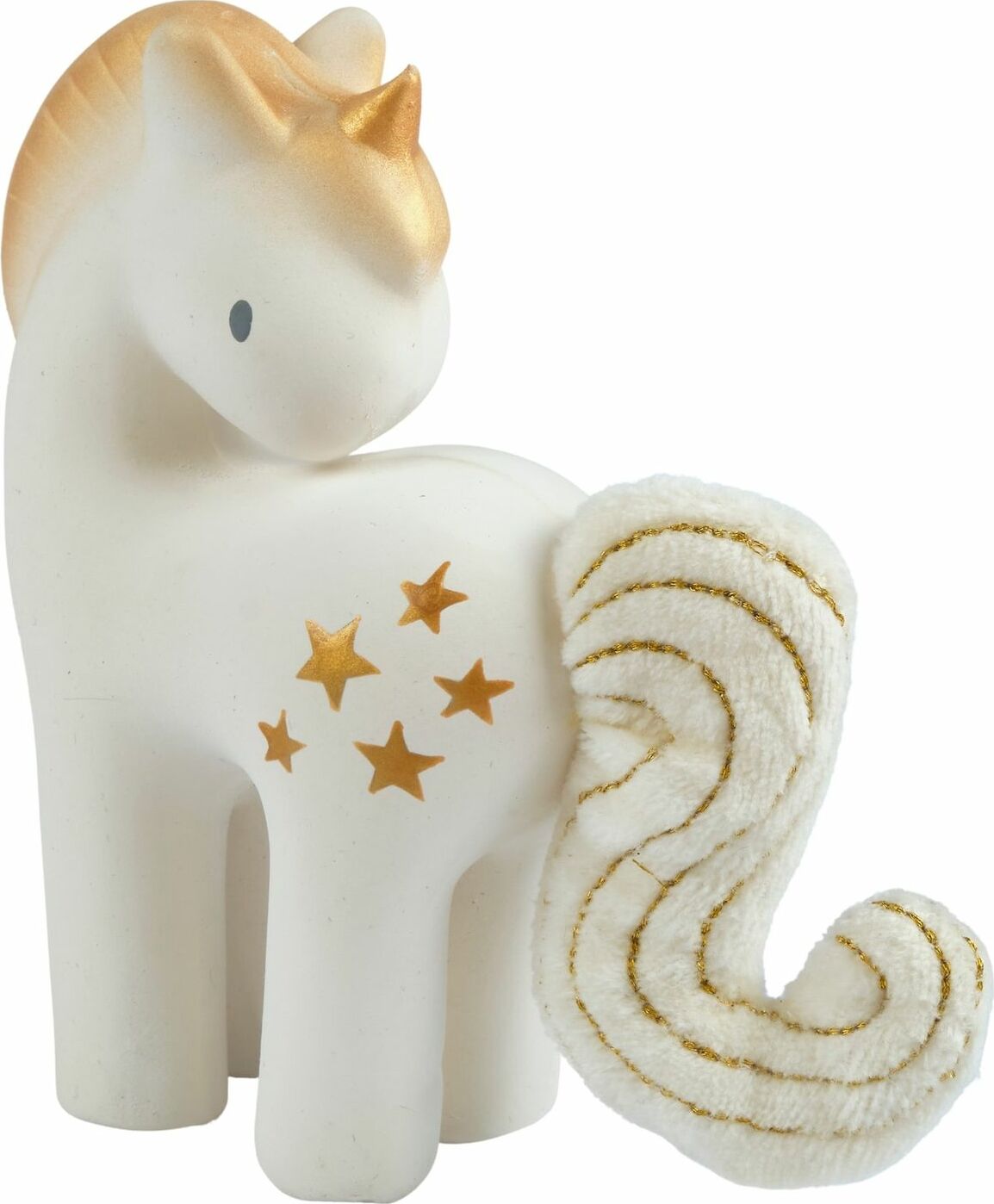 Shining Stars Unicorn Natural Organic Rubber Rattle With Crinkle Wings