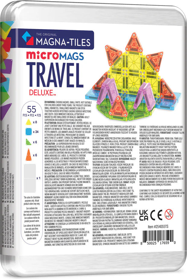 Magna-Tiles MicroMags Travel Deluxe 55 Piece Set