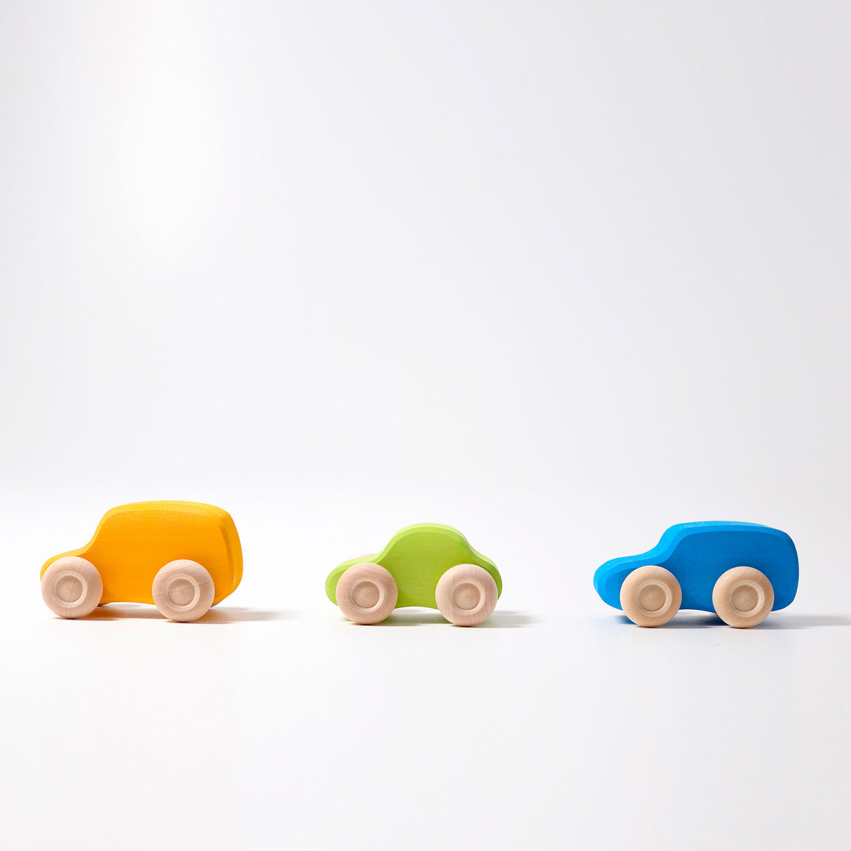Six Colored Wooden Cars