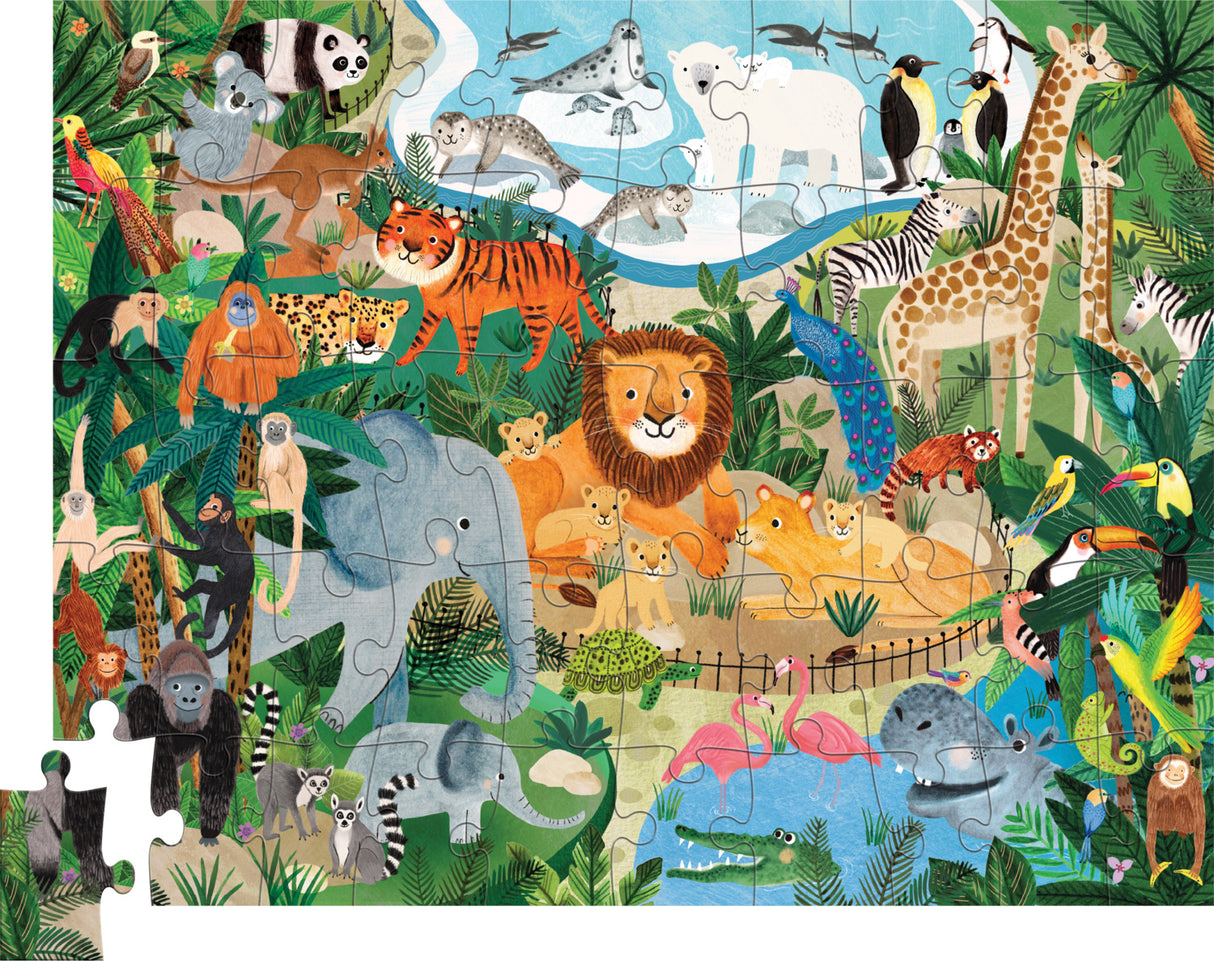 50 Pc Flat House Puzzle - Zoo