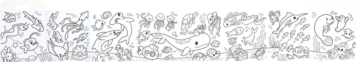 Color-A-Looong 5' Fold Out Kids Coloring Book - Ocean Adventure