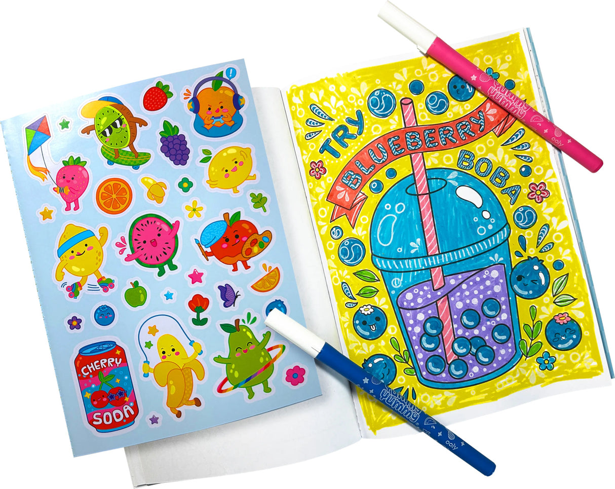 Yummy Yummy Scented Coloring Kit - Markers Stickers Coloring Book