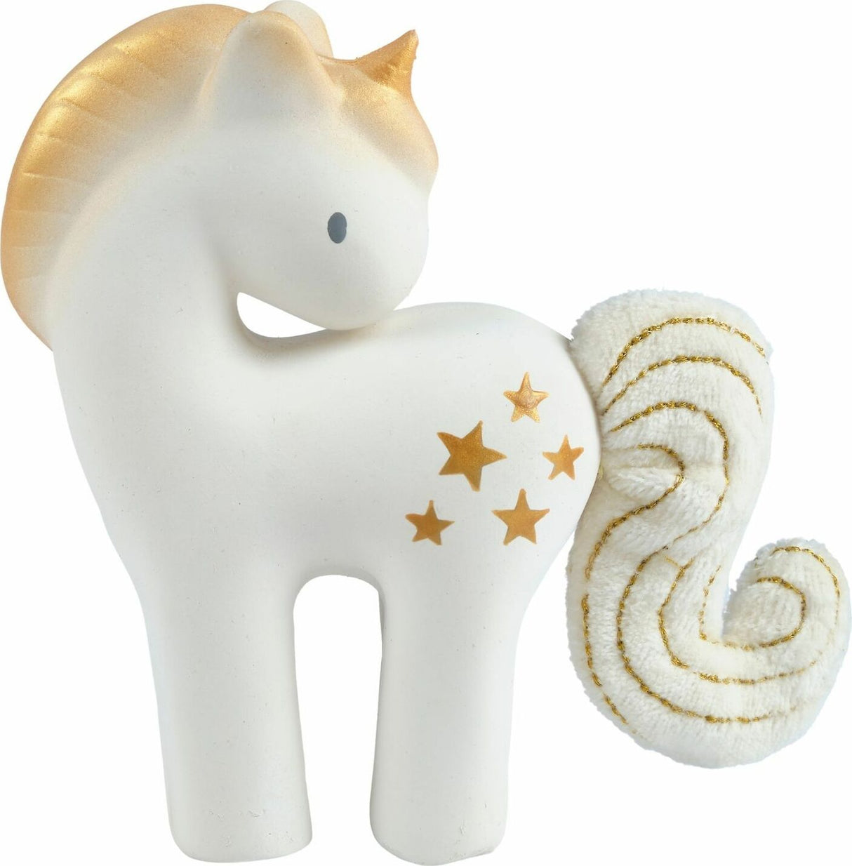 Shining Stars Unicorn Natural Organic Rubber Rattle With Crinkle Wings