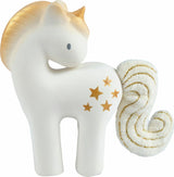 Shining Stars Unicorn Natural Organic Rubber Rattle With Crinkle Wings