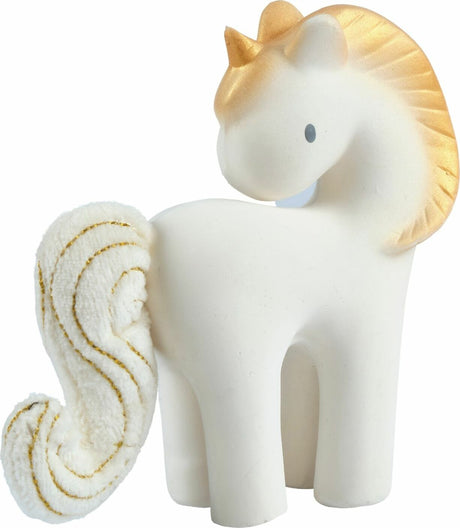 Shining Stars Unicorn Natural Organic Rubber Rattle With Crinkle Wings